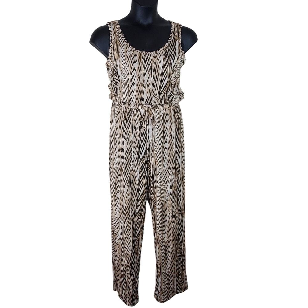 CALVIN KLEIN Animal Print Tank  Sleeveless Jumpsuit